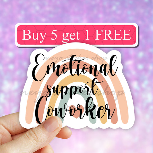 Emotional Support Coworker Vinyl Sticker, Coworker Gift, office stickers, Essential Worker gift, nurse Water Bottle Sticker, laptop decal