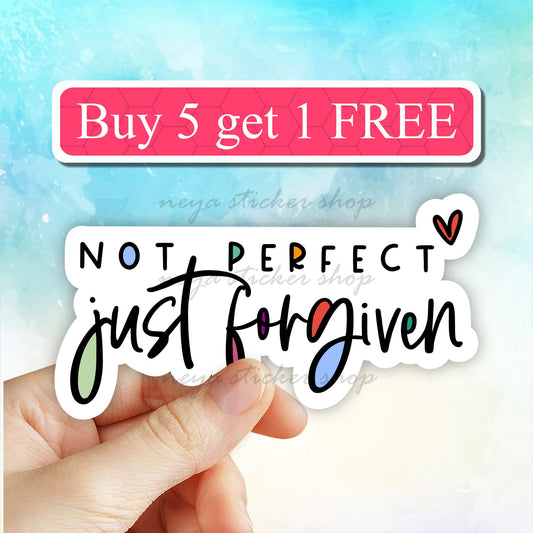 Not perfect just forgiven Vinyl Sticker, Christian Sticker, Faith VSCO Stickers, Vinyl Sticker, bible journaling, god stickers, Laptop decal