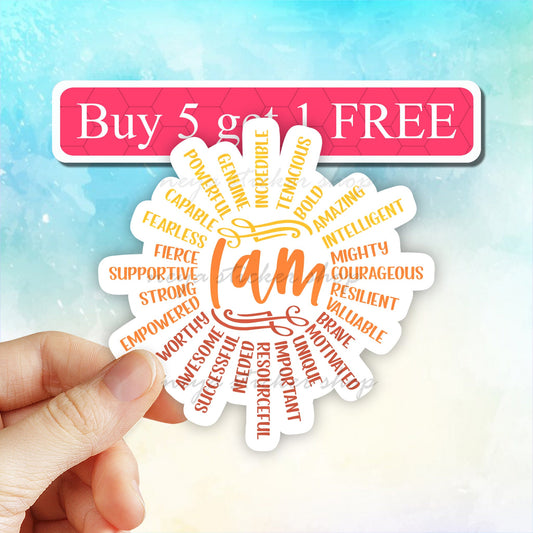 Positive Affirmation Sticker, Motivational vinyl sticker, vinyl stickers, mental health, You are enough, worthy, strong, Inspirational