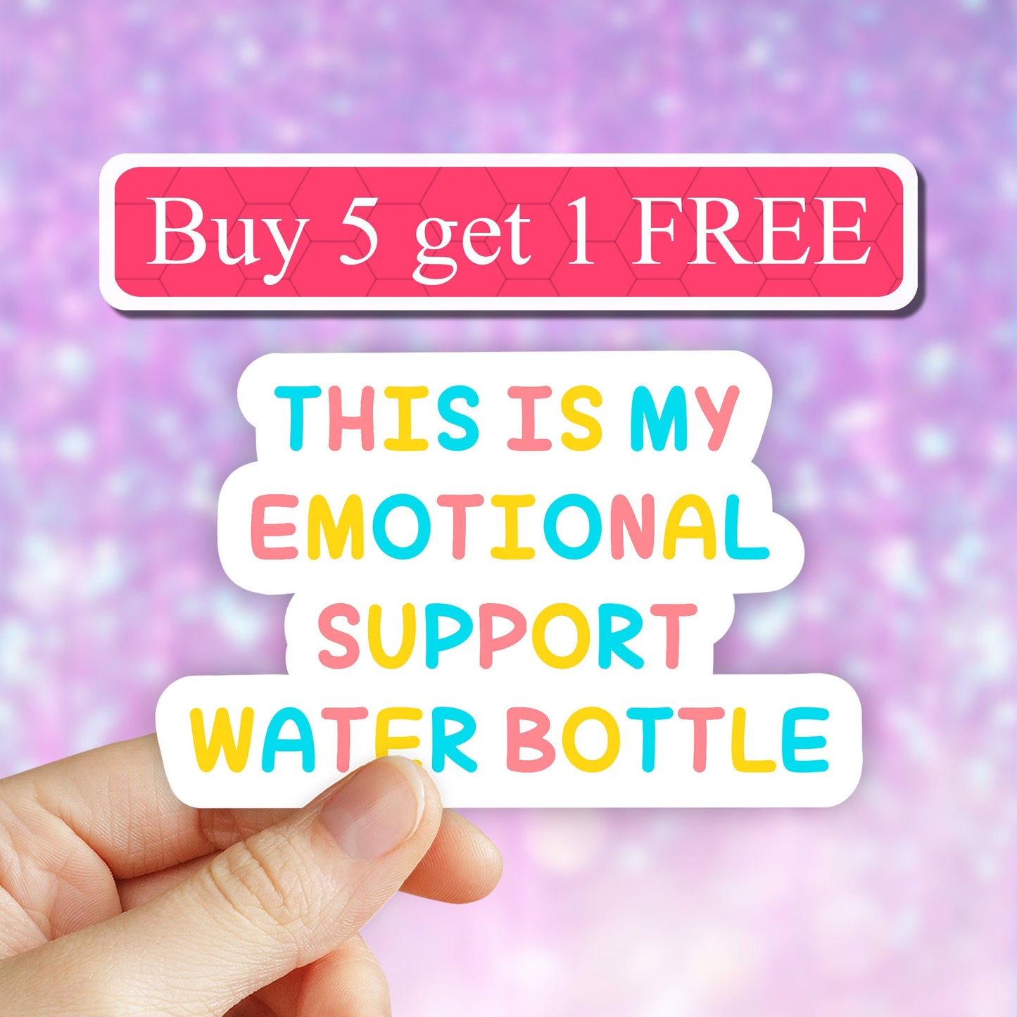 Emotional Support water bottle vinyl sticker, waterbottle decal, Mental Health Matters, Awareness, Quotes, waterproof stickers, vinyl decal