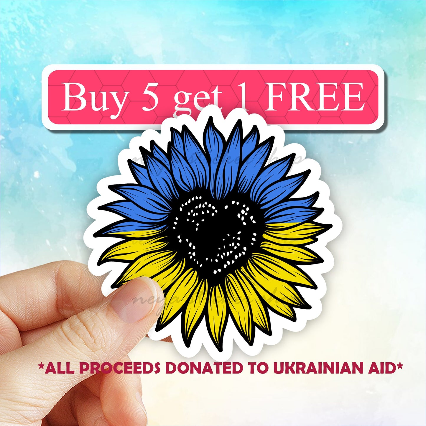 I stand with Ukraine sticker, Support Ukraine, Free Ukraine, sunflower, Solidarity with Ukraine, Ukraine flag, Ukraine sticker, vinyl decal