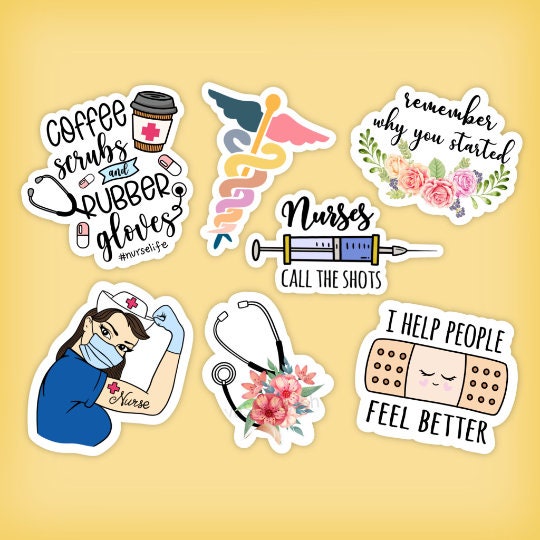 NURSE Sticker Pack, Healthcare Stickers, Doctor gift, Healthcare stickers, nurse gift, waterproof sticker,  laptop stickers, vinyl stickers