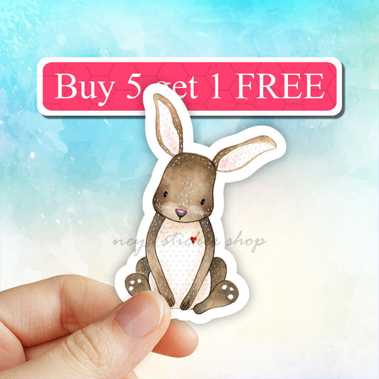 Cute Bunny sticker, bunny rabbit sticker, Woodland Animals, Furry Friends, Animal Sticker, watercolor bunny sticker, computer stickers decal