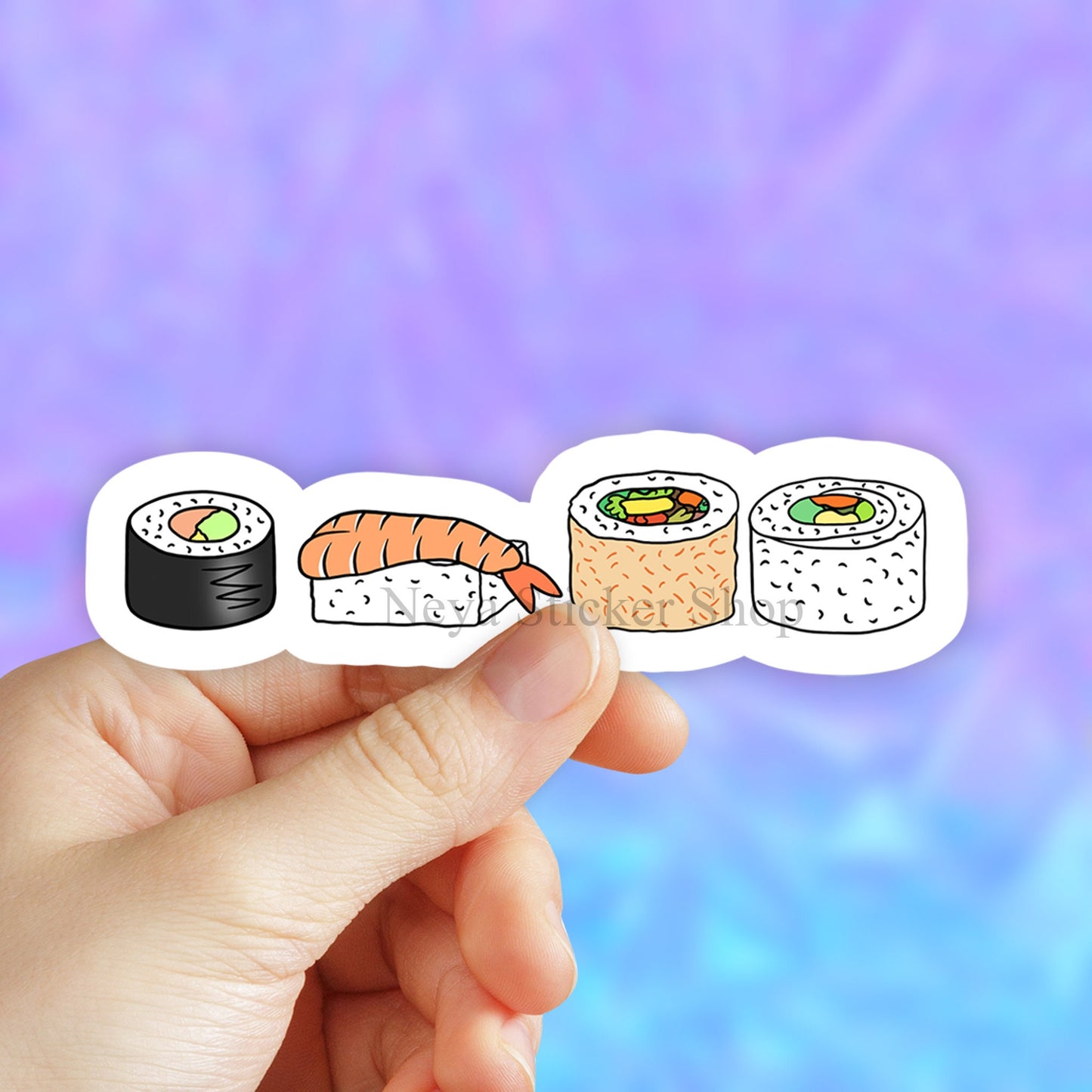 Cute Sushi Sticker, i love sushi, Food Stickers, sushi decal, Japanese Stickers, vinyl stickers, computer stickers, water bottle sticker