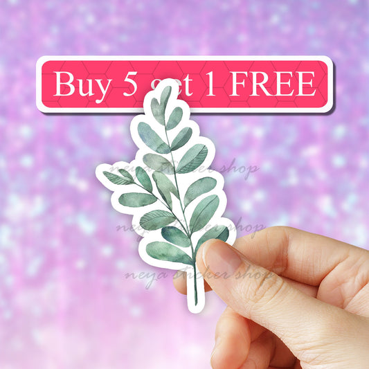 watercolor leaf vinyl Sticker, plant Stickers, Laptop Stickers, Waterbottle Stickers, Sticker Decals, plant mom Stickers, floral sticker