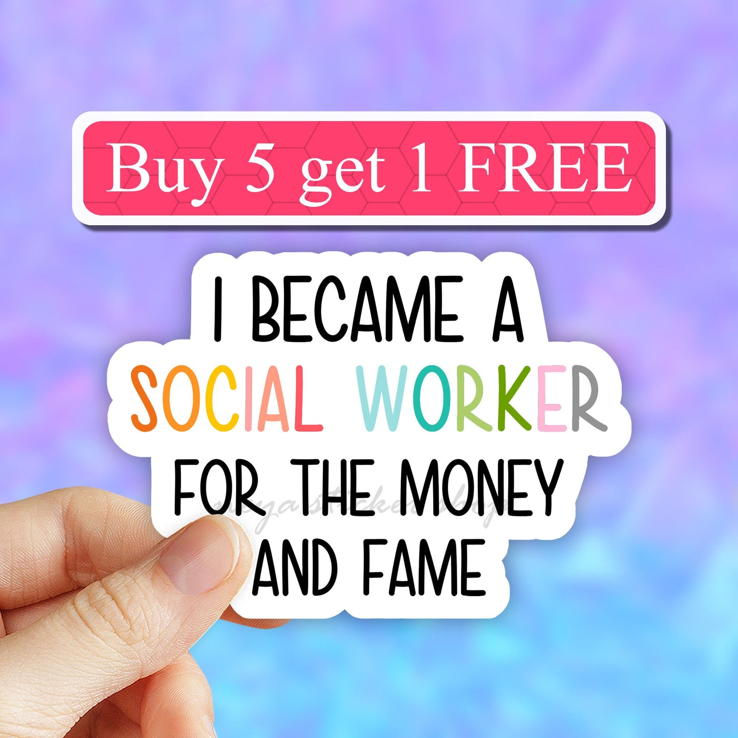 I Became a Social Worker Sticker, Empowerment Sticker, Essential Worker gift, nurse Water Bottle decal, Mental Health Decal, doctor stickers