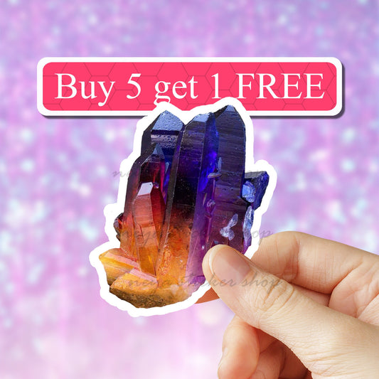 Sunset Crystal vinyl Sticker, crystal Stickers, Laptop Decal, Vinyl Stickers, Waterbottle Decal, Waterproof Stickers, Computer Sticker decal