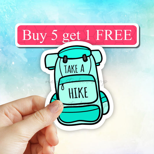Take a Hike Vinyl Sticker, Outdoors, Hiking, camping sticker, decal, water bottle stickers, laptop sticker, hiking decal, Waterproof Sticker