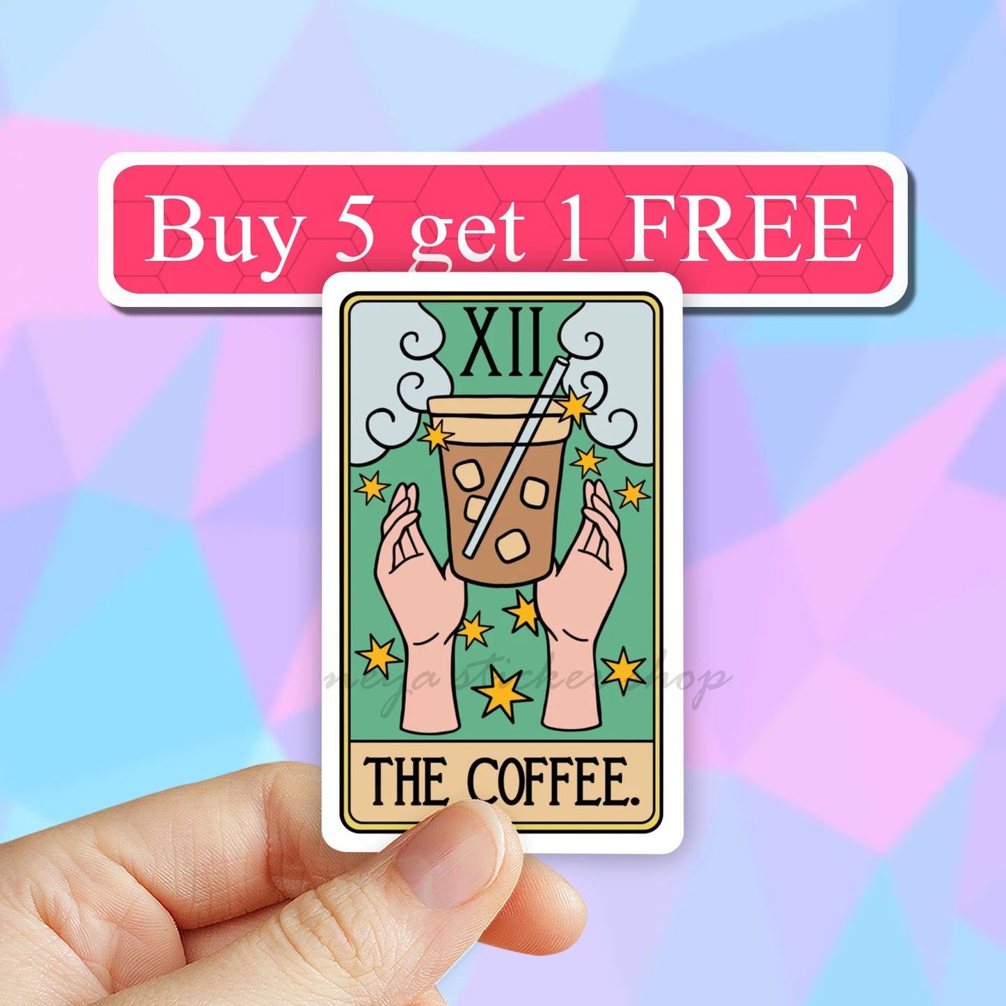 Coffee Tarot Stickers, Coffee Stickers, Laptop Stickers, Waterbottle Stickers, But first coffee Sticker, Tumbler Decal, Computer Stickers