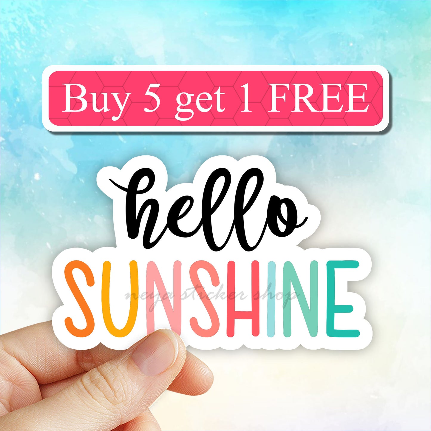 Hello sunshine sticker, Positive Affirmation, Motivational vinyl sticker, positivity stickers, mental health, You are enough, Inspirational