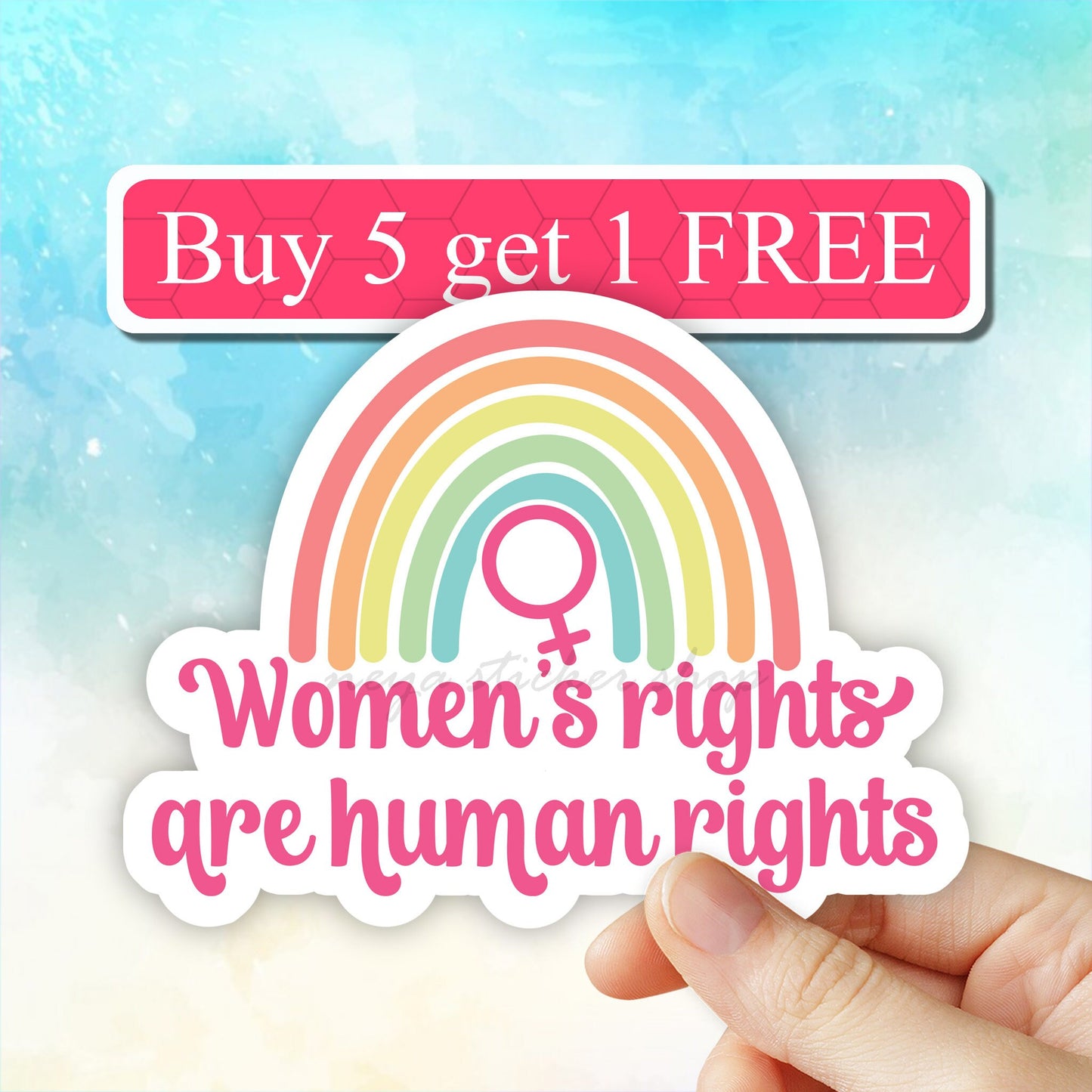 women's rights are human rights Sticker, pro choice sticker, reproductive rights sticker, roe v wade, laptop stickers, feminist stickers