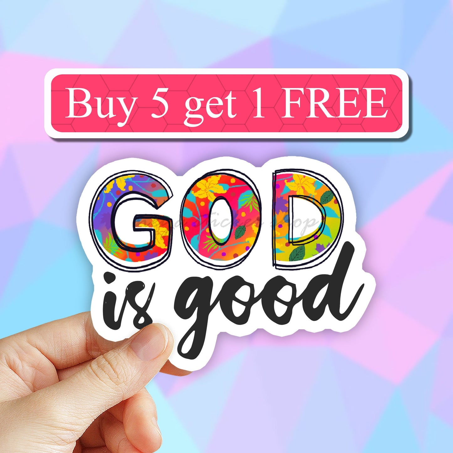 God Is Good Vinyl Sticker, Christian Sticker, Jesus Decal, God Sticker, Religious Label, Laptop Sticker, Car Decal, Waterproof Sticker
