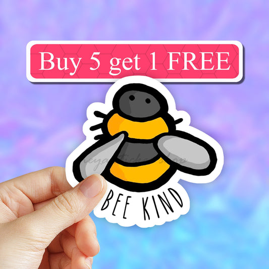 Bee Kind Sticker, Laptop stickers, Laptop decal, Aesthetic Stickers, Water bottle Stickers, Computer stickers, Waterproof Stickers, macbook