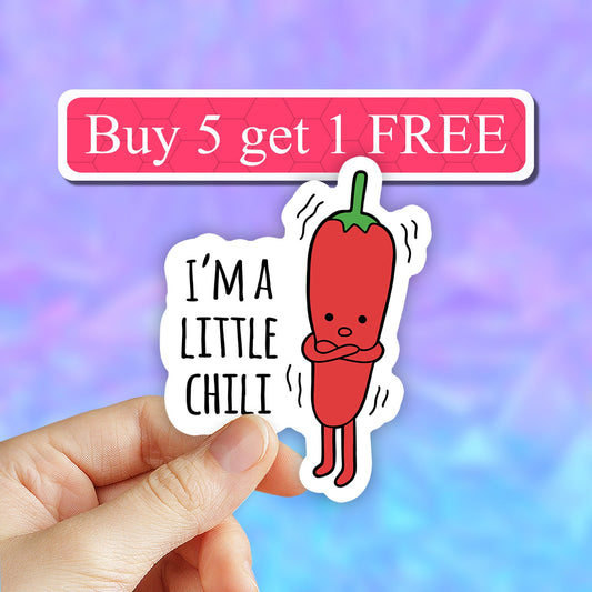 I'm a Little Chili Sticker, Food Sticker, Laptop Stickers, Car decal, Aesthetic Stickers, Waterbottle sticker, Computer decal, macbook