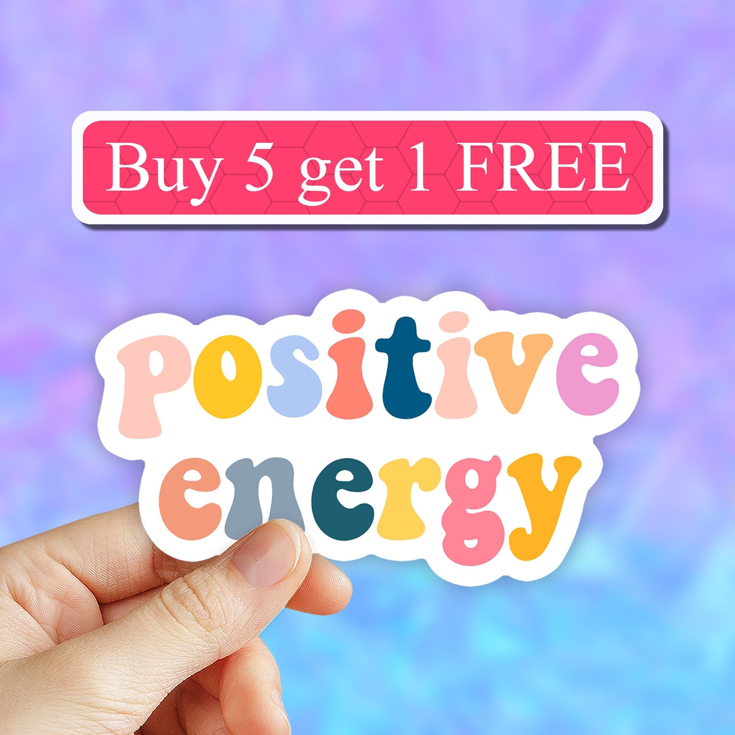 Positive Energy Sticker, Radiate Positivity, Radiate Happiness Sticker, Water bottle sticker, Laptop Stickers, Aesthetic Sticker, Vinyl